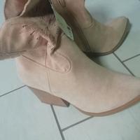 stivali donna texani beige nuovi tg 36