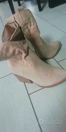 stivali donna texani beige nuovi tg 36