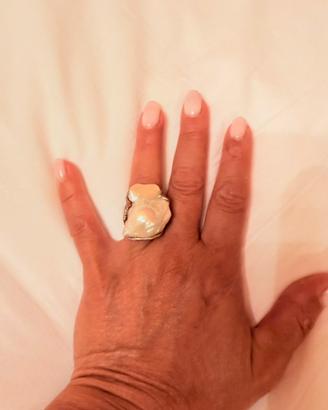 Anello argento perla scaramazze