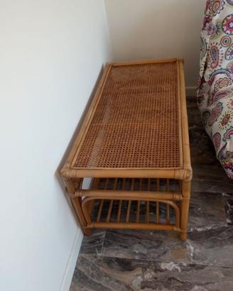 Tavolino in bambù e midollino