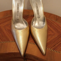 Sabot dorato con tacco Luciano Padovan