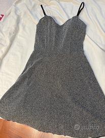 Vestito con spalline argento tg M