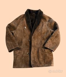 Shearling Montone Vintage Marrone Pelliccia Pelle