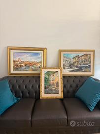 Quadro olio su tela di verona totale 3 quadri