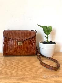 Tracolla vintage effetto coccodrillo