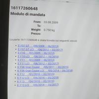 Pompa gasolio BMW cod. 16117260648