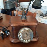 telefono rustico in legno 