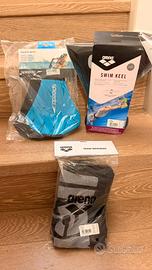 Lotto 3pz nuoto: swim keel, meshbag e aqua glove