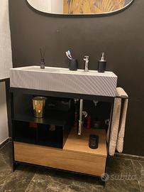Mobile bagno moderno 90 cm con lavabo e cassetto s