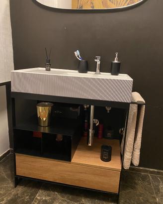 Mobile bagno moderno 90 cm con lavabo e cassetto s