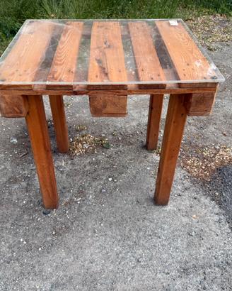 8 Tavoli pallet con ripiano in plexiglas