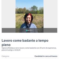 Signora Moldava Lavoro come badante a tempo pieno