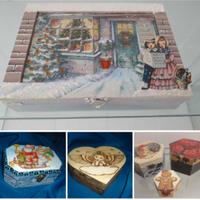 Scatole di legno natalizie artigianali