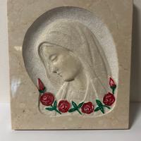 Icona scolpita marmo botticino