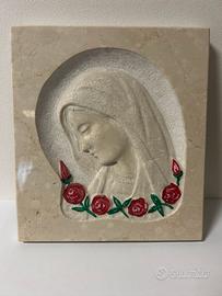 Icona scolpita marmo botticino