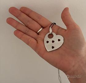 cuore argento 925  grande da collana