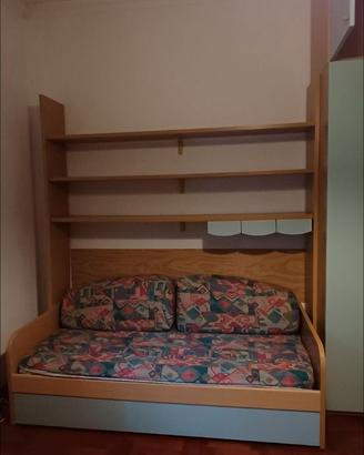 Letto con ponte libreria
