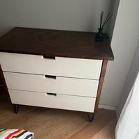 Cassettiera legno vintage restaurata anni 60/70