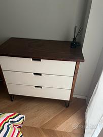 Cassettiera legno vintage restaurata anni 60/70