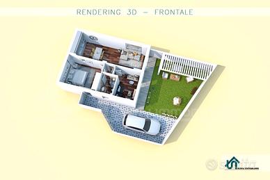 Trivano piano terra con giardino su 2 lati 80 mq