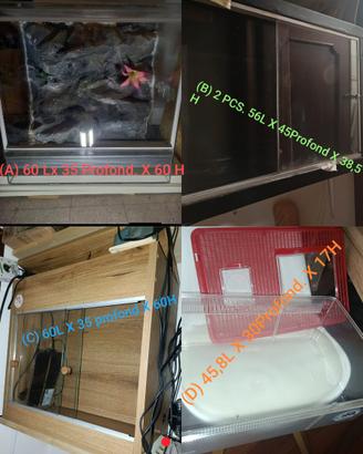Teche legno e vetro + accessori prezzi trattabili