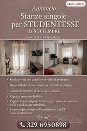 Camere per studentesse Piazza Indipendenza