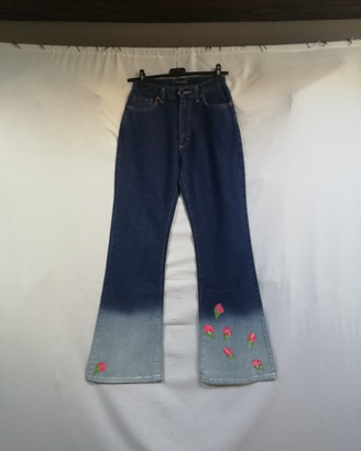Jeans vintage con decori tg 40