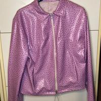 Giacca vintage lilla effetto pelle di struzzo