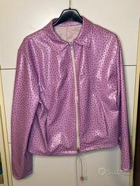 Giacca vintage lilla effetto pelle di struzzo