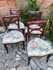 Set 4 sedie imbottite vintage autentiche