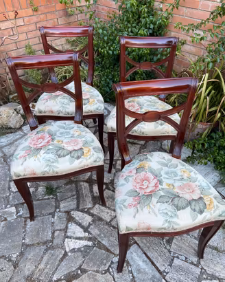 Set 4 sedie imbottite vintage autentiche