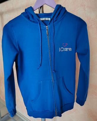 Felpa bluette blu elettrico bambina ragazza 13-14
