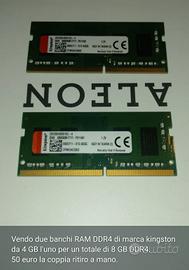 2 BANCHIi RAM DDR4  Kingston