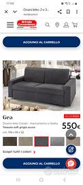 divano letto matrimoniale gea con sistema  ribalta