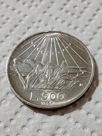 MONETA VINTAGE 500 LIRE ARGENTO DANTE