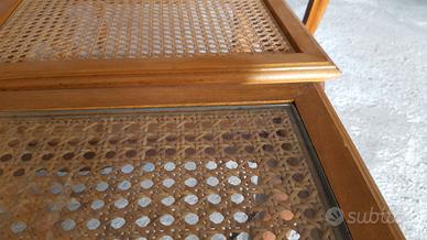 Tris tavolini vintage paglia di Vienna