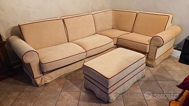 Divano Angolare Letto + Pouf contenitore + Accesso