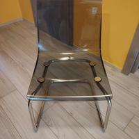 Sedia, trasparente/cromato

