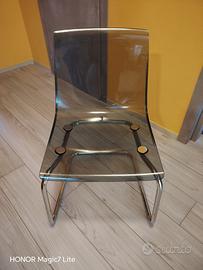 Sedia, trasparente/cromato

