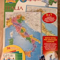 Puzzle geografico e gioco da tavolo