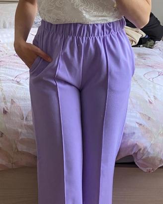 Pantaloni donna lilla/ glicine tg. S/ 40
