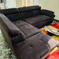 Divano letto con penisola DX e vano contenitore