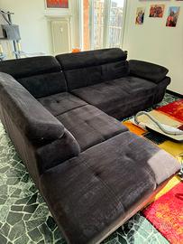 Divano letto con penisola DX e vano contenitore