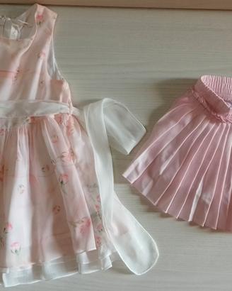 abito / vestito + gonna bambina 12-18 mesi
