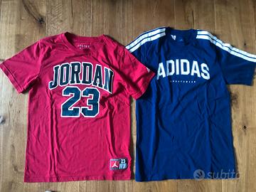 2 magliette belle (Adidas e jordan) 12-14  anni.