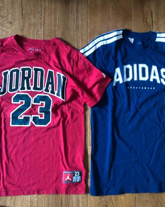 2 magliette belle (Adidas e jordan) 12-14  anni.