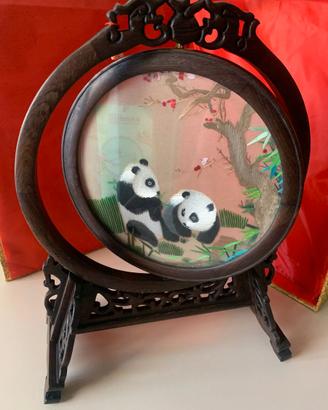 Ricamo artigianale Cinese fatto a mano - Panda