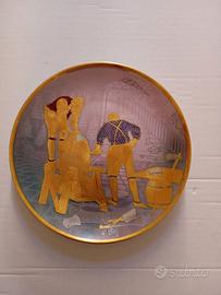 piatto Incisione ad acquaforte, oro zecchino 24k 