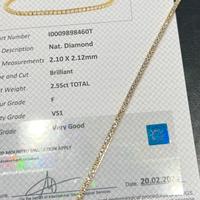 braccialetto tennis oro e diamanti 