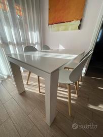 Tavolo allungabile Calligaris bianco + 6 sedie